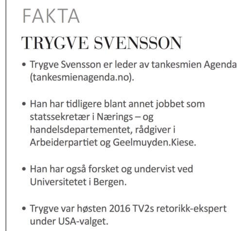 FAKTA Trygve Svensson